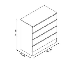 COMODA BERNI 4 CAJONES DISEÑO MINIMALISTA BLANCA