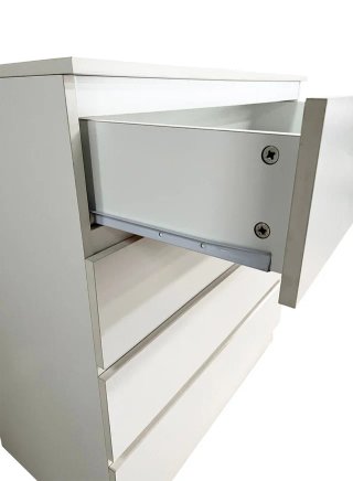 COMODA BERNI 4 CAJONES DISEÑO MINIMALISTA BLANCA