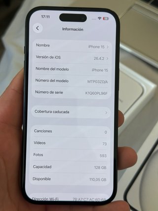 iPhone 15 128GB Negro - Como Nuevo