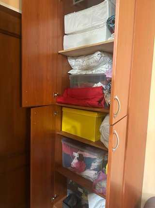 Armadio guardaroba + vetrinetta legno