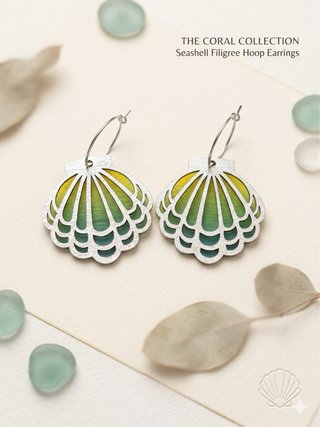 Pendientes madera artesanales pintados a mano