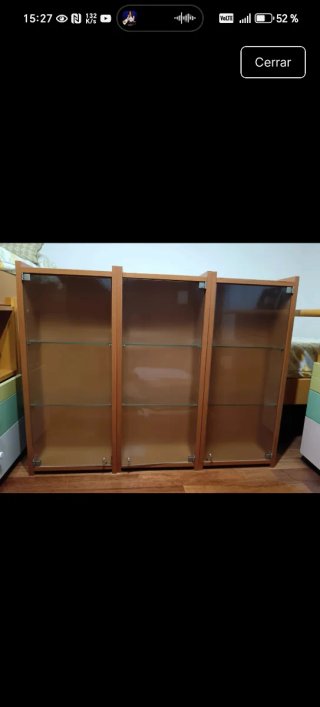 Vitrina madera y cristal 85x105x28