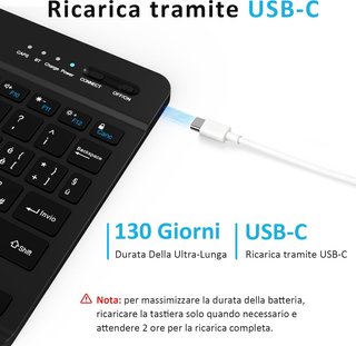Tastiera Bluetooth Portatile Nera