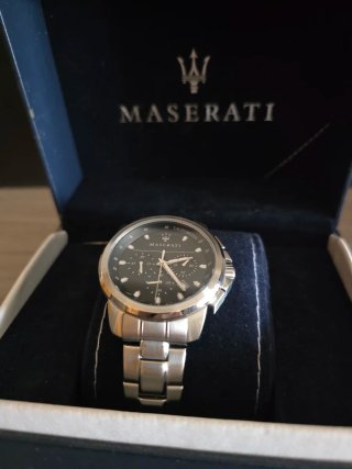Reloj Maserati Cronógrafo Negro y Plateado