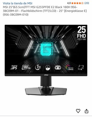 Monitor Gaming MSI Full HD 24.5 180Hz