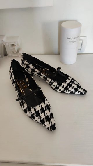 J.A.D. Scarpe donna tacco basso pied-de-poule