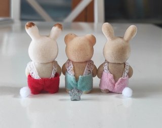 Lote 3 Bebés: Conejo, Conejo Leche y Oso Sylvanian