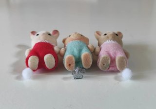 Lote 3 Bebés: Conejo, Conejo Leche y Oso Sylvanian