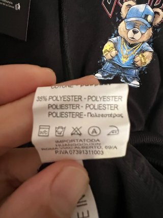 Sudadera Negra con Oso Rapper XXL Nueva