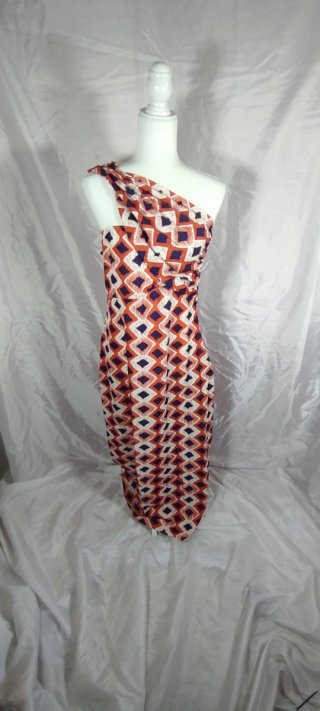 Vestido Asimétrico MIDI Estampado fiestas y evento