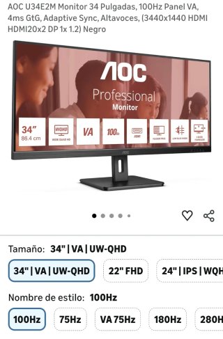 Monitor AOC U34E2M 34 100Hz VA UW-QHD