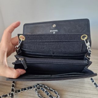 Bolso Cartera Chanel Charol Negro
