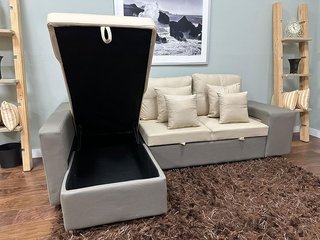 Sofá Cama Chaise Longue + Puff y arcon NUEVO