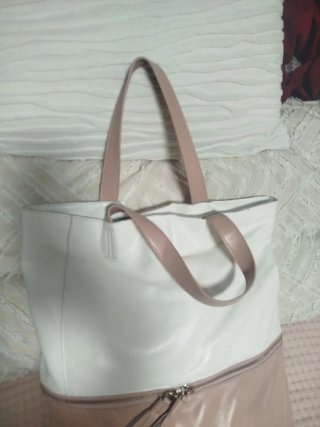 Bolso Cacharel blanco y rosa