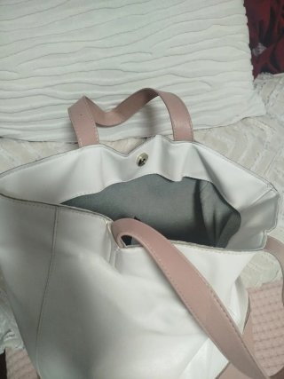 Bolso Cacharel blanco y rosa