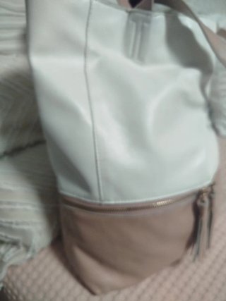Bolso Cacharel blanco y rosa