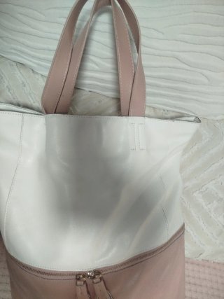 Bolso Cacharel blanco y rosa