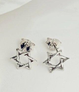 Pendientes 8×8mm Estrella de David Plata 925