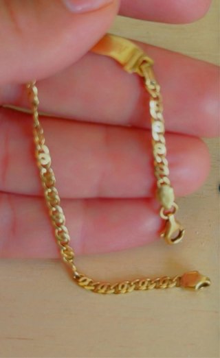 Pulsera de oro con placa oro 18 k