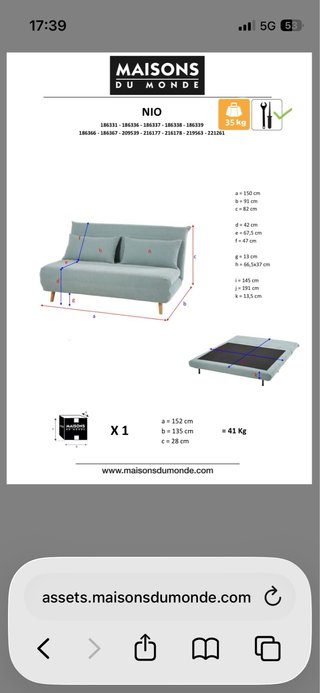 Sofá Cama Nio 2 Plazas Mostaza