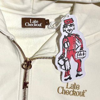 Sudadera Late Checkout Blanca con cremallera