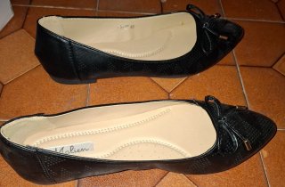 Scarpe donna Malien nere con fiocco