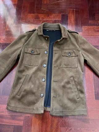 Giacca Zara Uomo Pelle Scamosciata Marrone M