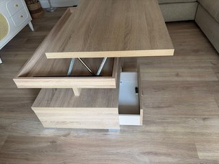 Mesa de centro elevable madera y metal