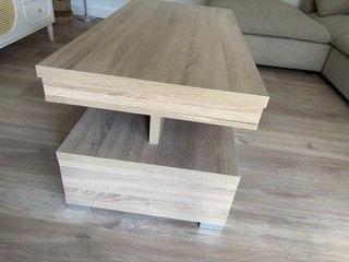 Mesa de centro elevable madera y metal