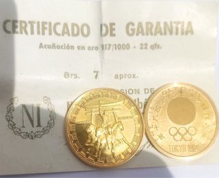 Monedas Oro Tokyo 1964 - Certificado Garantía