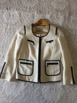 Chaqueta Sfera Tweed Negra Beige Talla M