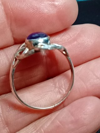 Anillo Plata Ley nudo de bruja Amatista Morada