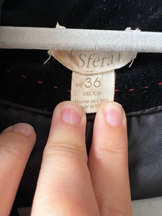 Blazer Terciopelo Negro T36 de Sfera