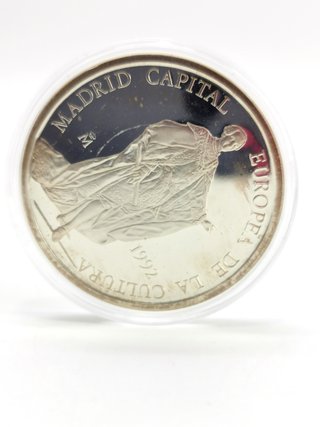 Moneda Plata 925 Madrid Capital Europea 5 ECU
