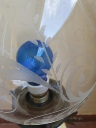 Lampada antica ceramica e vetro