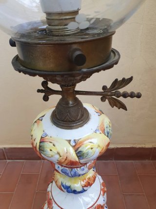 Lampada antica ceramica e vetro