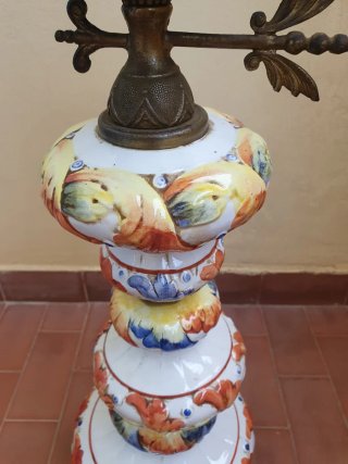 Lampada antica ceramica e vetro