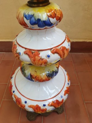 Lampada antica ceramica e vetro