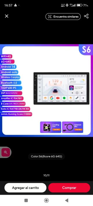 Pantalla Android 7" con modulo canbus PSA