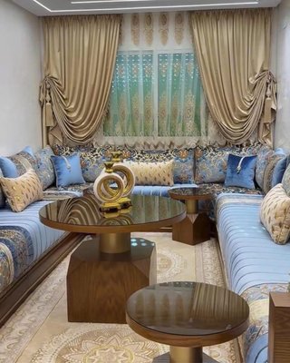 Salón Marroquí Azul y Dorado