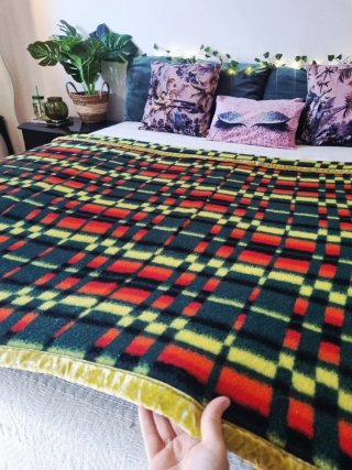 Coperta vintage lana vergine naturale
