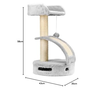 Árbol rascador para gatos gris