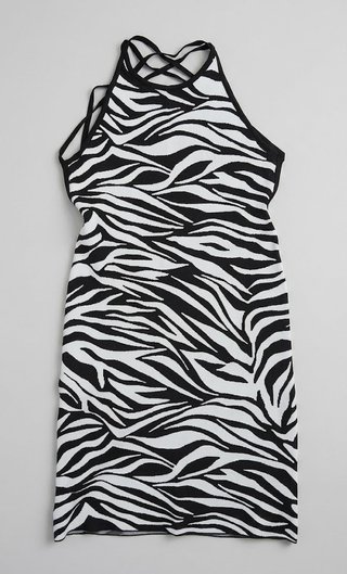 Vestido mini Bershka estampado cebra
