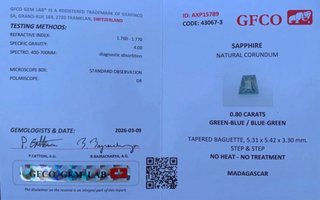 Zafiro Natural Blue Green 0,80 ct VVS Madagascar
