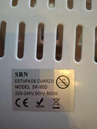 Stufa elettrica al quarzo 800W