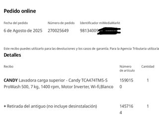 Lavadora Carga Superior Candy 7 Kg