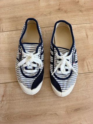 Zapatillas Kawasaki Mujer Rayas Azul/Blanco