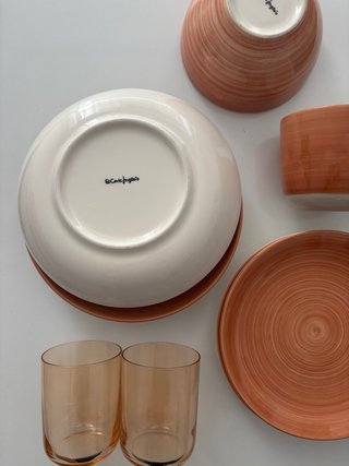 Set Vajillas El Corte Inglés Naranja