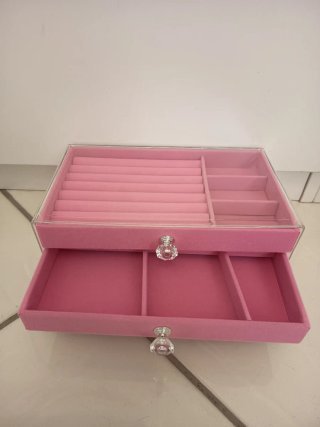 Portagioie in velluto rosa