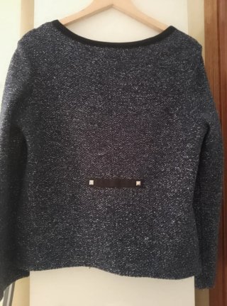 Chaqueta mujer, tipo Chanel, azul marino brillante